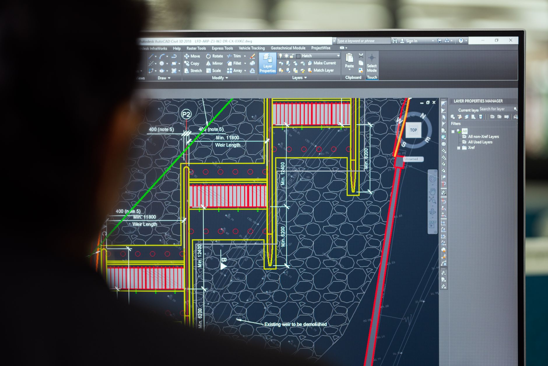 Engineer reviewing a BIM coordination model